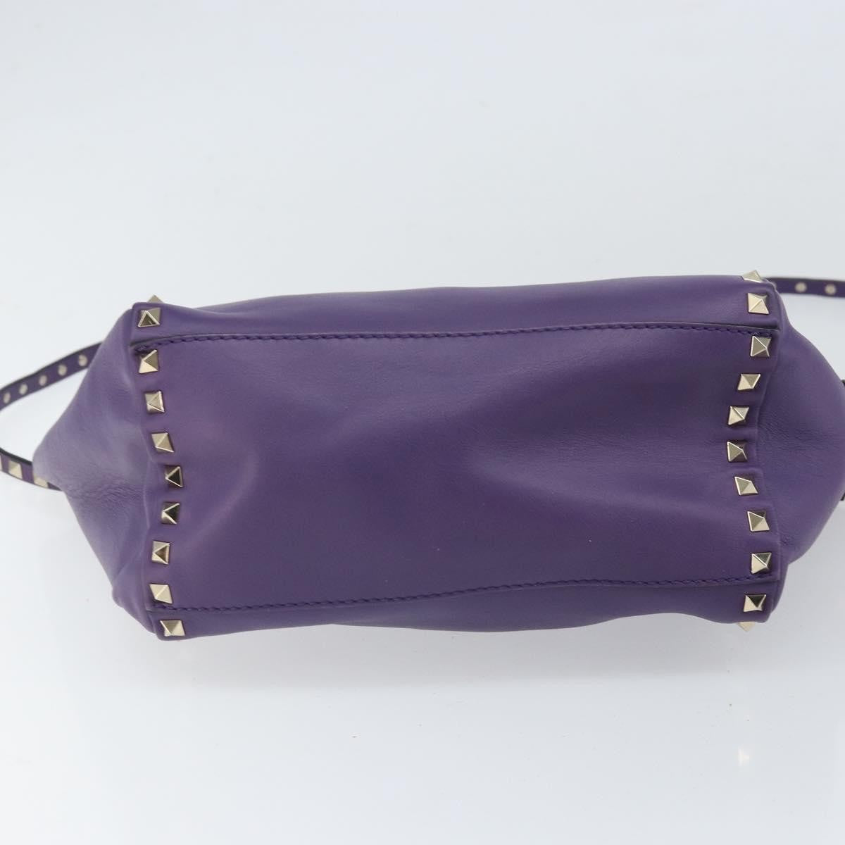 Valentino Garavani Rockstud Tote Rigid Leather, PURPLE, LEATHER, Tote bag
