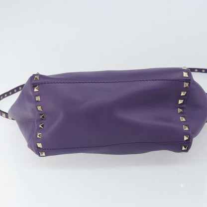 Valentino Garavani Rockstud Tote Rigid Leather, PURPLE, LEATHER, Tote bag