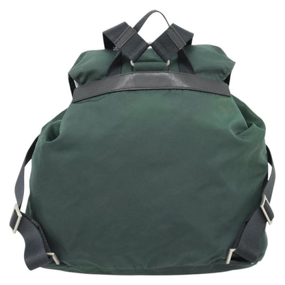 Prada Double Front Pocket Backpack Tessuto, Green, Nylon, Backpack