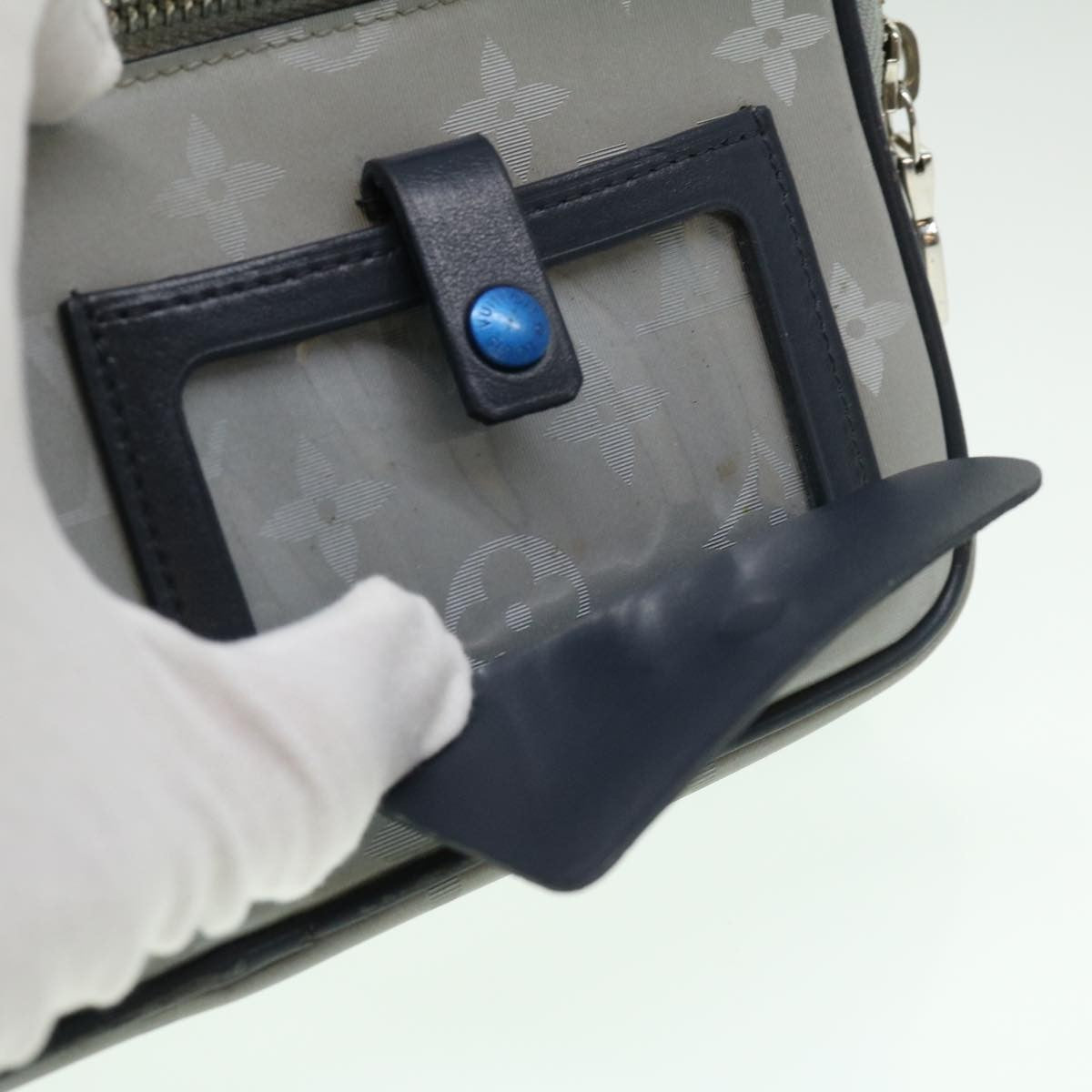 Louis Vuitton Alpha Clutch Limited Edition Monogram Satellite Canvas, SILVER, NYLON, Clutche & pouche