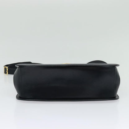 Salvatore Ferragamo Gancini Shoulder Bag Leather, NAVY, LEATHER, Shoulder bag