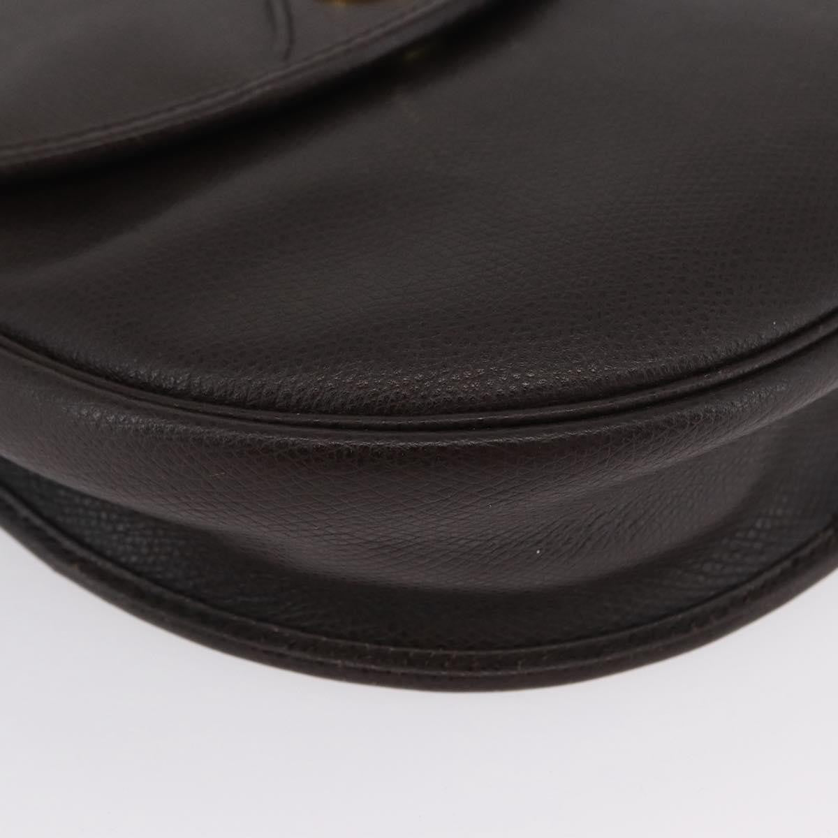 Christian Dior Vintage CD Logo Shoulder Bag Leather, BROWN, LEATHER, Shoulder bag