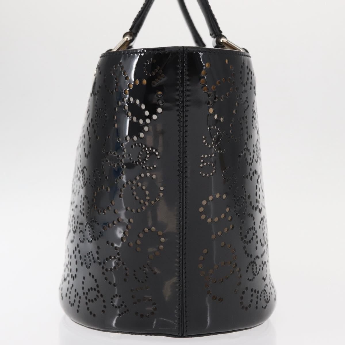 Chanel CC No.5 Shopping Tote Perforated Patent, BLACK, PATENT_LEATHER, Tote bag
