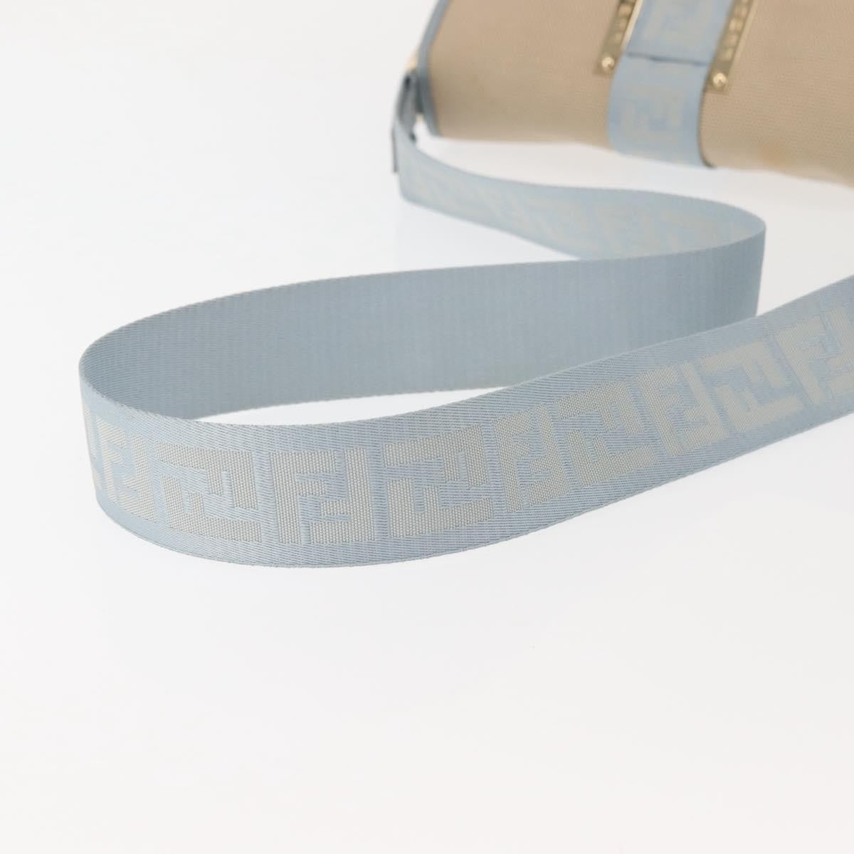 Fendi Logo Flap Shoulder Bag Canvas, BEIGE, CANVAS, Shoulder bag