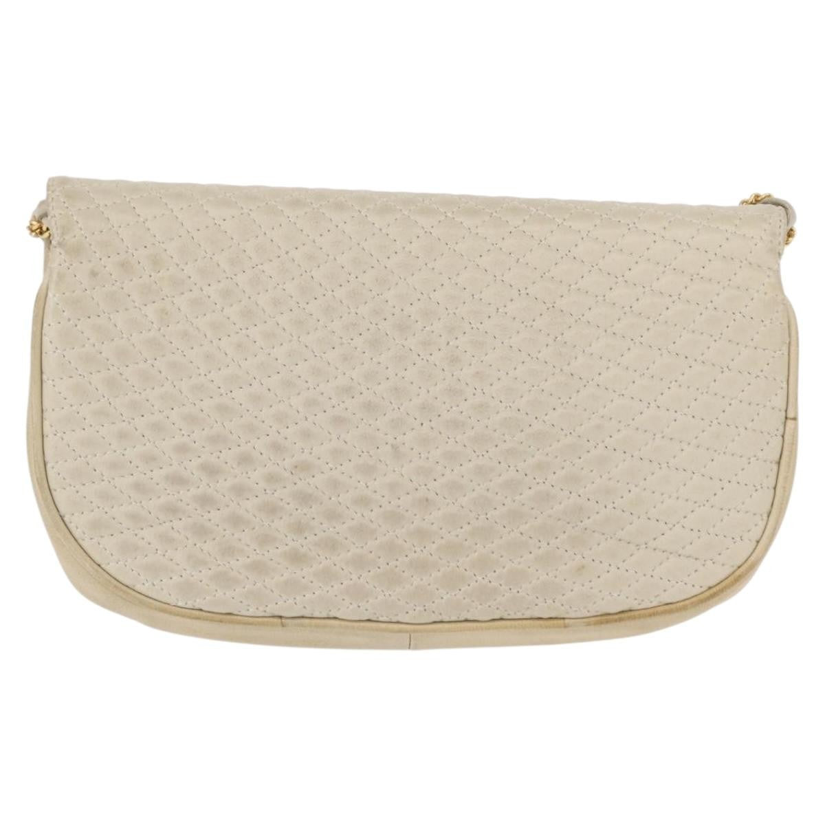 Bally Vintage Shoulder Bag Quilted leather, White, Leather, Shoulder Bag