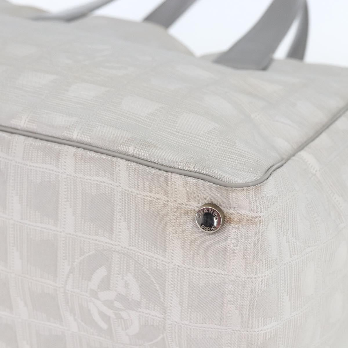 Chanel Travel Line Tote Nylon, SILVER, NYLON, Tote bag