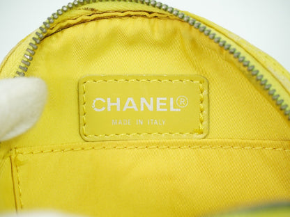 Chanel Travel Line Round Wristlet Nylon, YELLOW, CANVAS, Travel bag