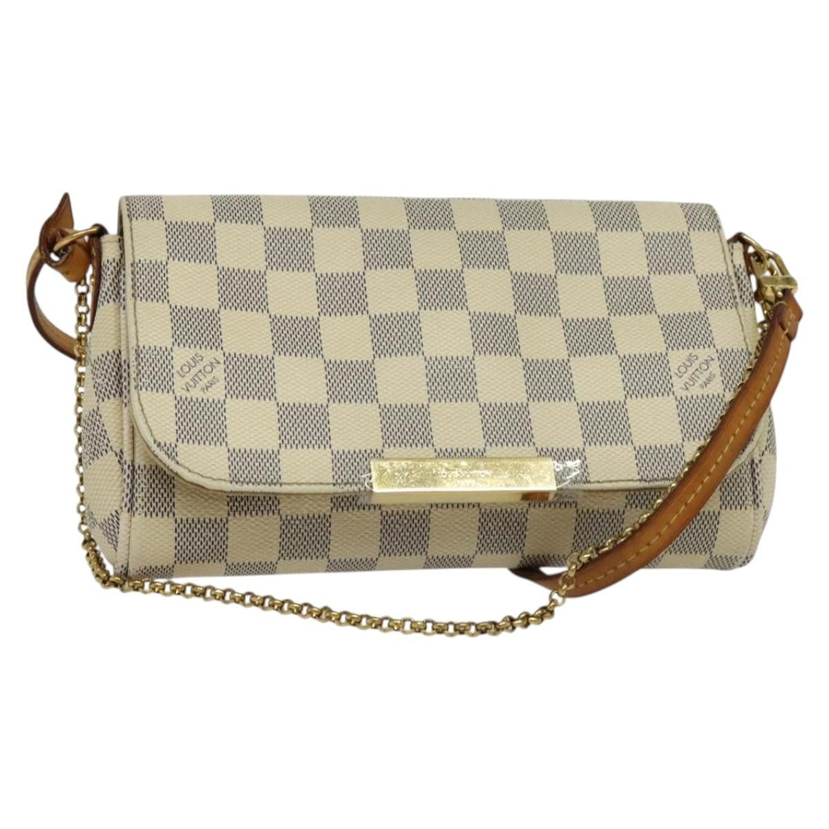 Louis Vuitton Favorite Handbag Damier, WHITE, CANVAS, Handbag