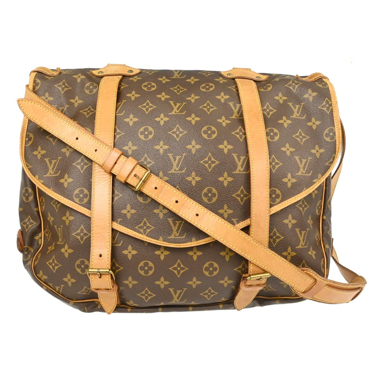Louis Vuitton Saumur Handbag Monogram Canvas, Brown, Canvas, Shoulder Bag