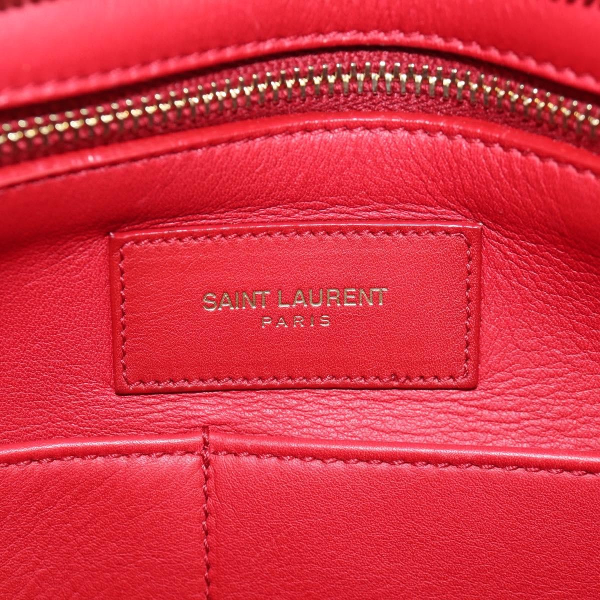 Saint Laurent Classic Y Cabas Leather, RED, LEATHER, Handbag