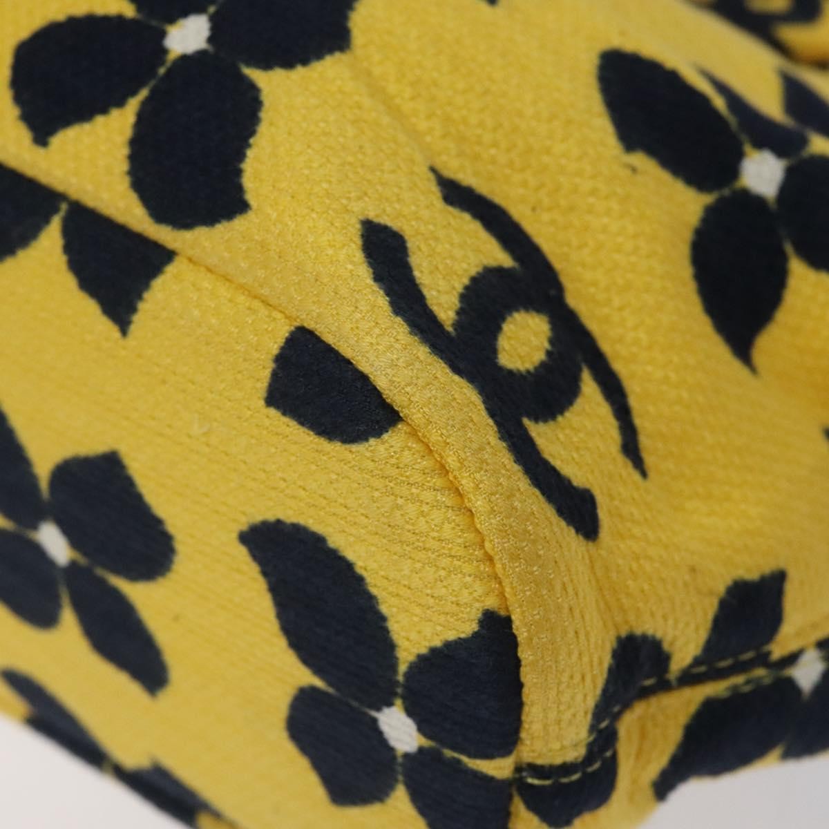 Chanel Vintage Frame Shoulder Bag Printed Canvas, YELLOW, COTTON, Shoulder bag