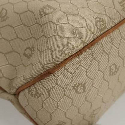 Christian Dior Vintage Honeycomb Tote Bag Canvas and Leather, BEIGE, CANVAS, Tote bag