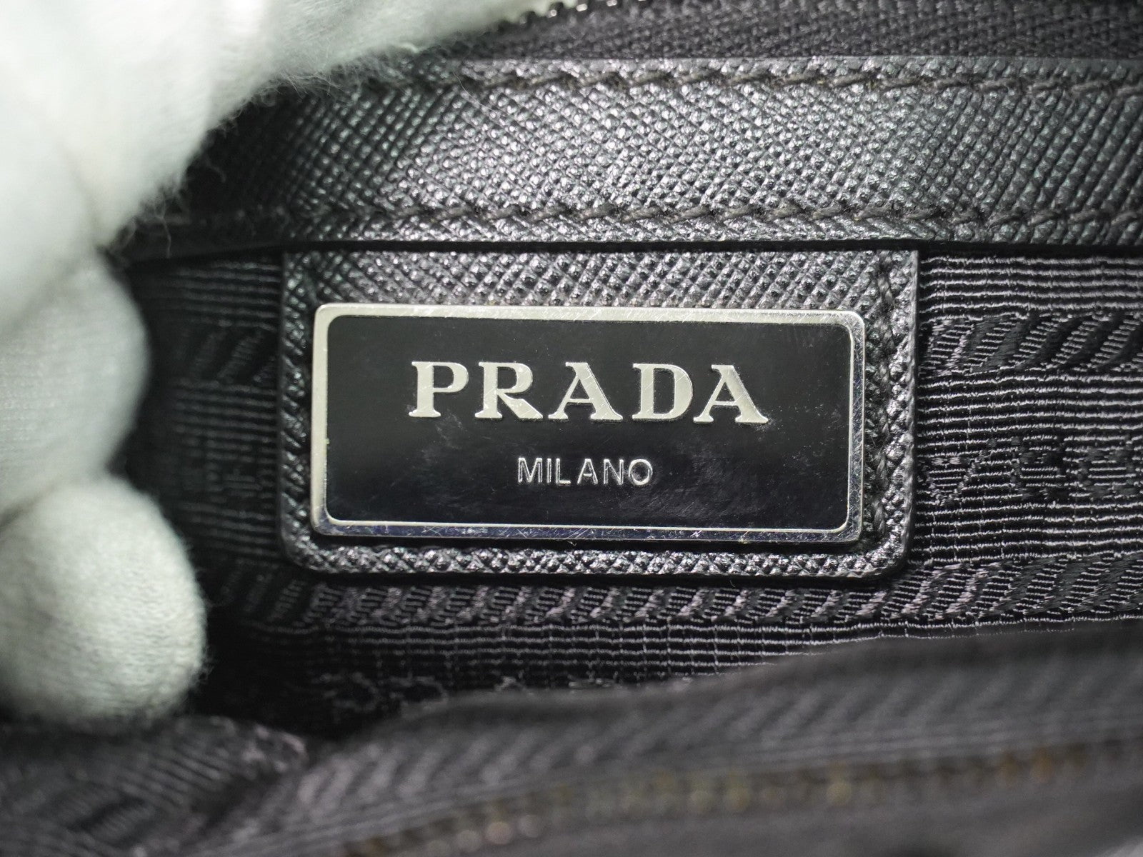 Prada Double Pocket Zip Messenger Tessuto, BLACK, NYLON, Shoulder bag