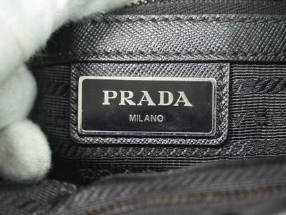 Prada Double Pocket Zip Messenger Tessuto, BLACK, NYLON, Shoulder bag