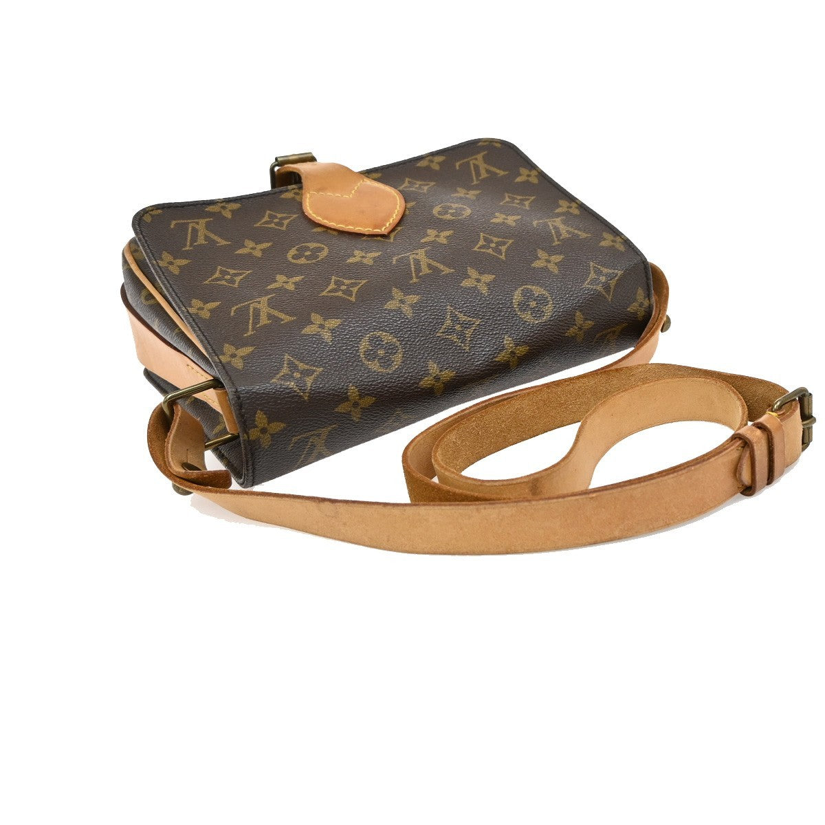 Louis Vuitton Cartouchiere Handbag Monogram Canvas, BROWN, LEATHER, Crossbody bag