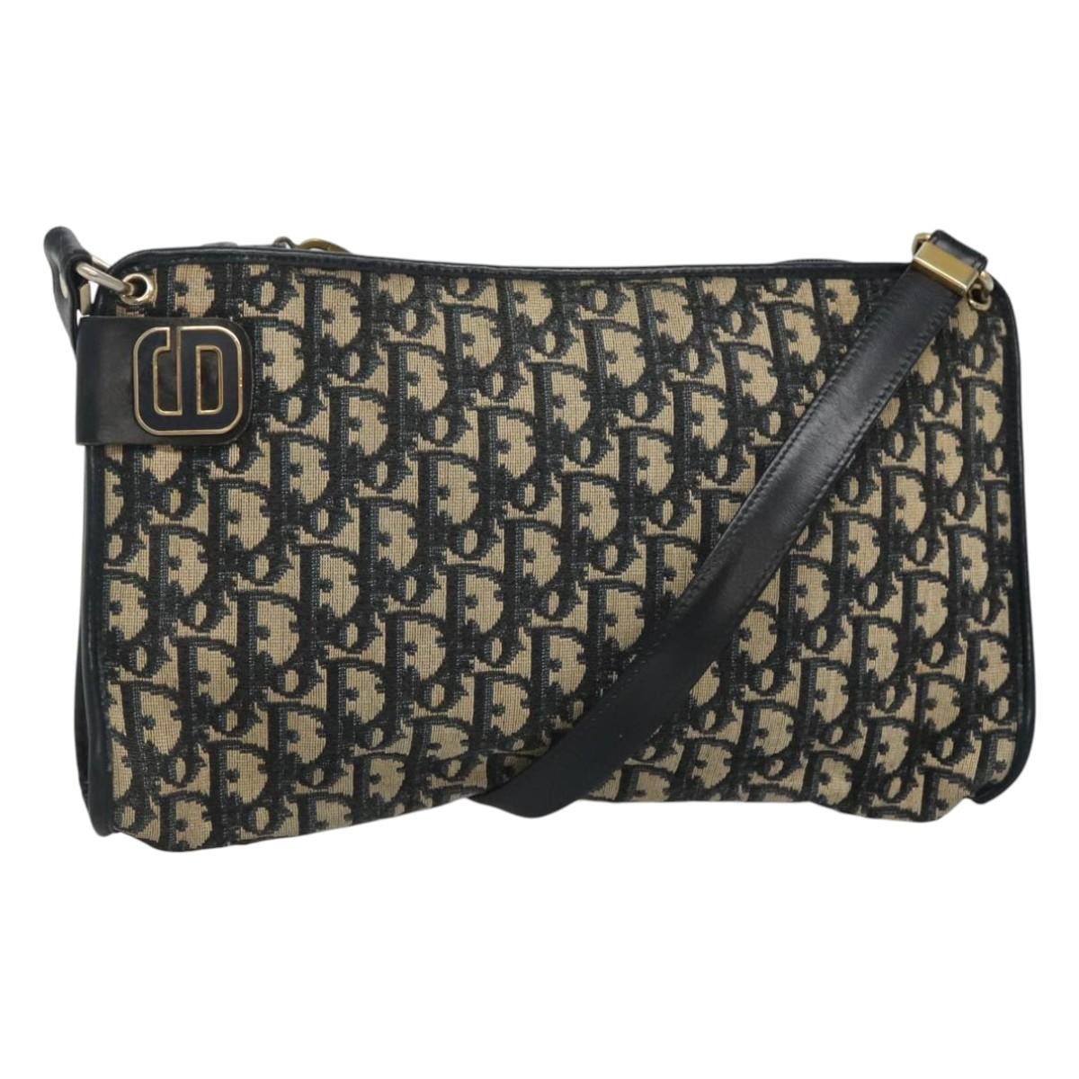 Christian Dior Vintage CD trotter Shoulder bag Canvas, NAVY, CANVAS, Shoulder bag