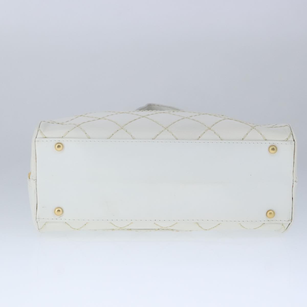 Chanel Surpique Zip Around Satchel Quilted Leather, WHITE, LEATHER, Handbag