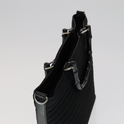 Gucci Vintage Bamboo Handle Bag Nylon, Black, Nylon, Handbag