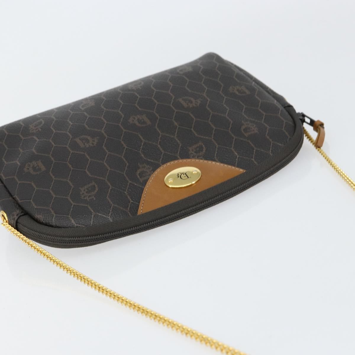 Christian Dior Vintage Honeycomb chain Canvas, BLACK, CANVAS, Shoulder bag