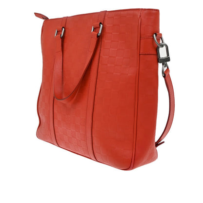 Louis Vuitton Tadao Handbag Damier Infini Leather, Red, Leather, Handbag