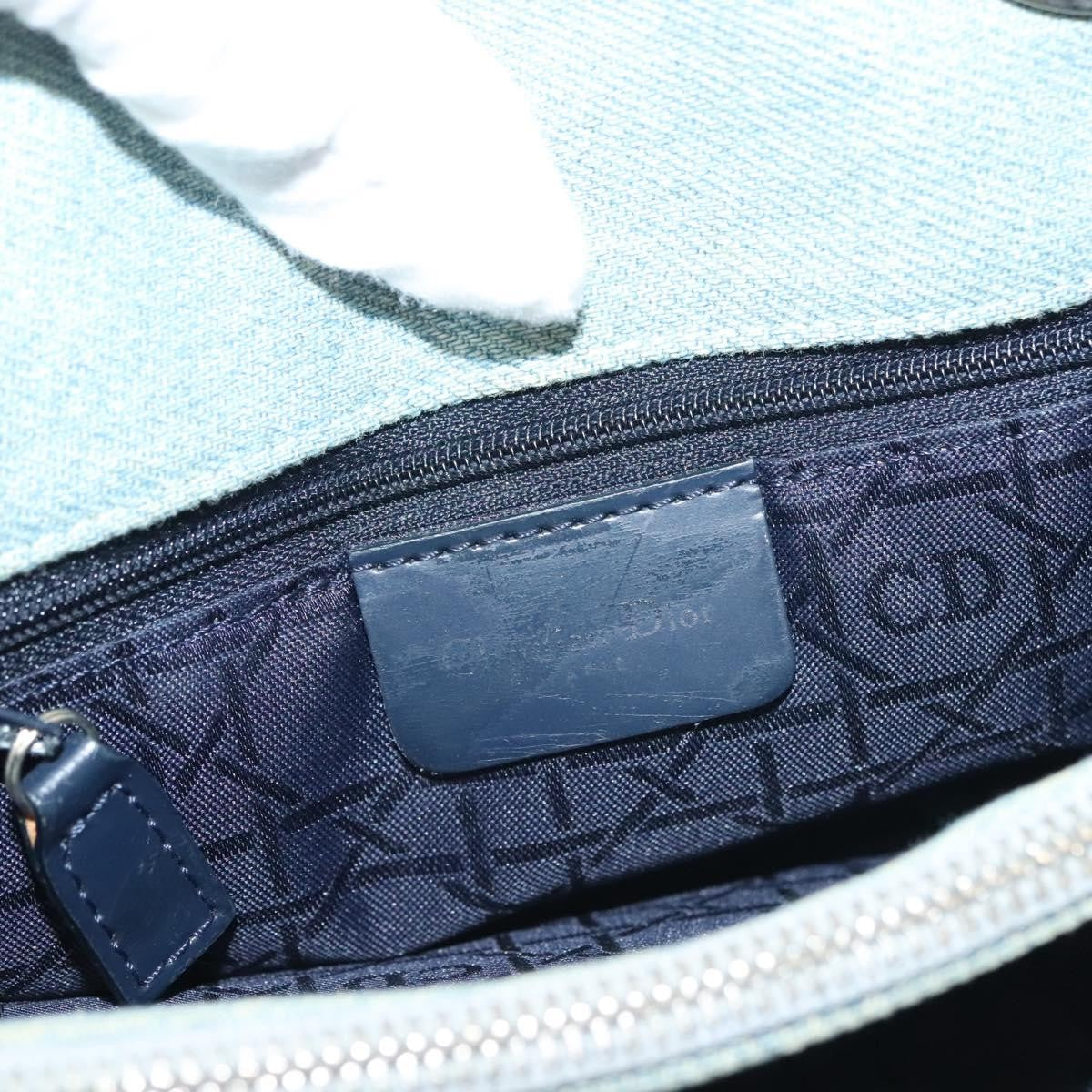 Christian Dior Vintage Lady Dior Bag Cannage Quilt Denim, BLUE, CANVAS, Tote bag