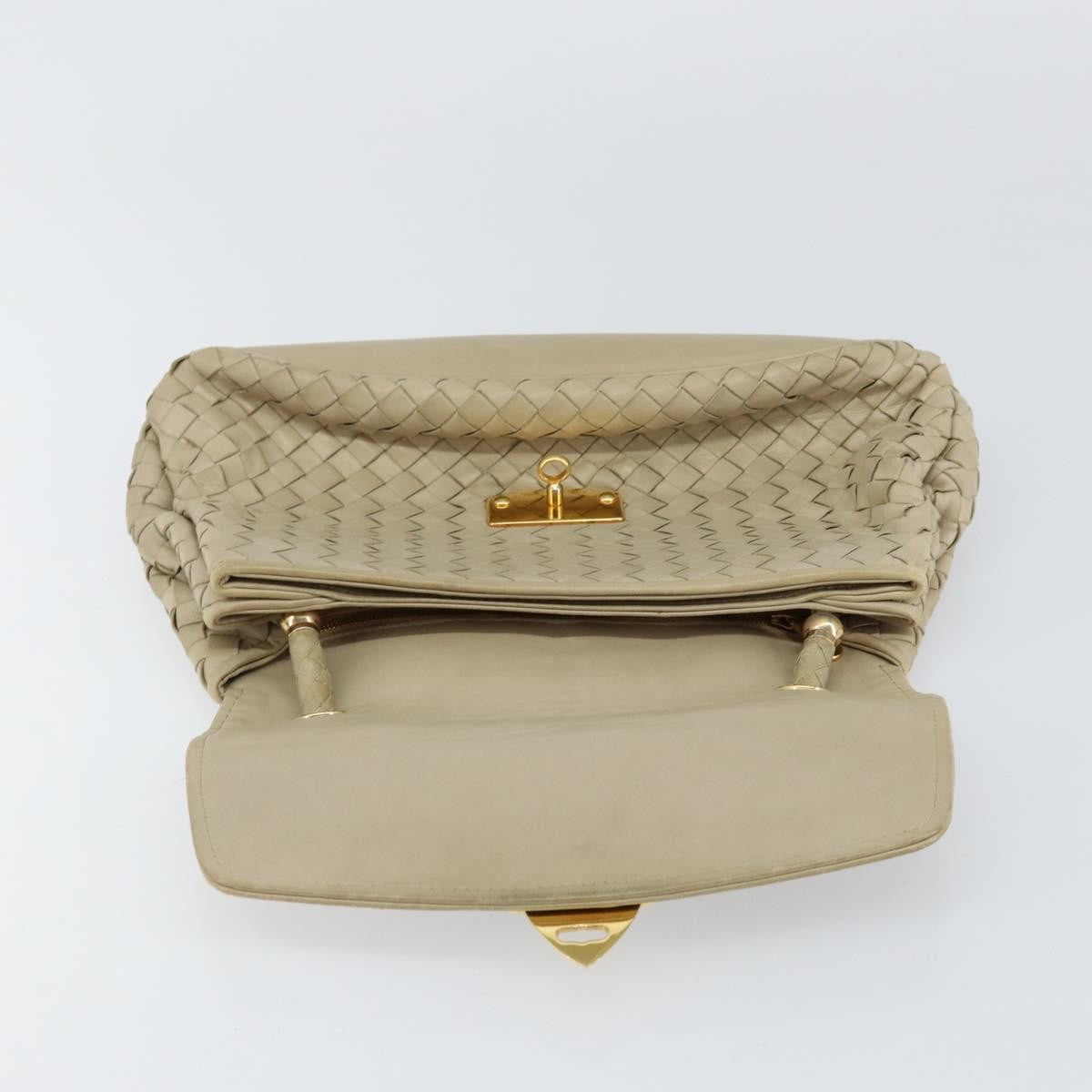 Bottega Veneta Intrecciato Handbag Leather, BEIGE, LEATHER, Handbag