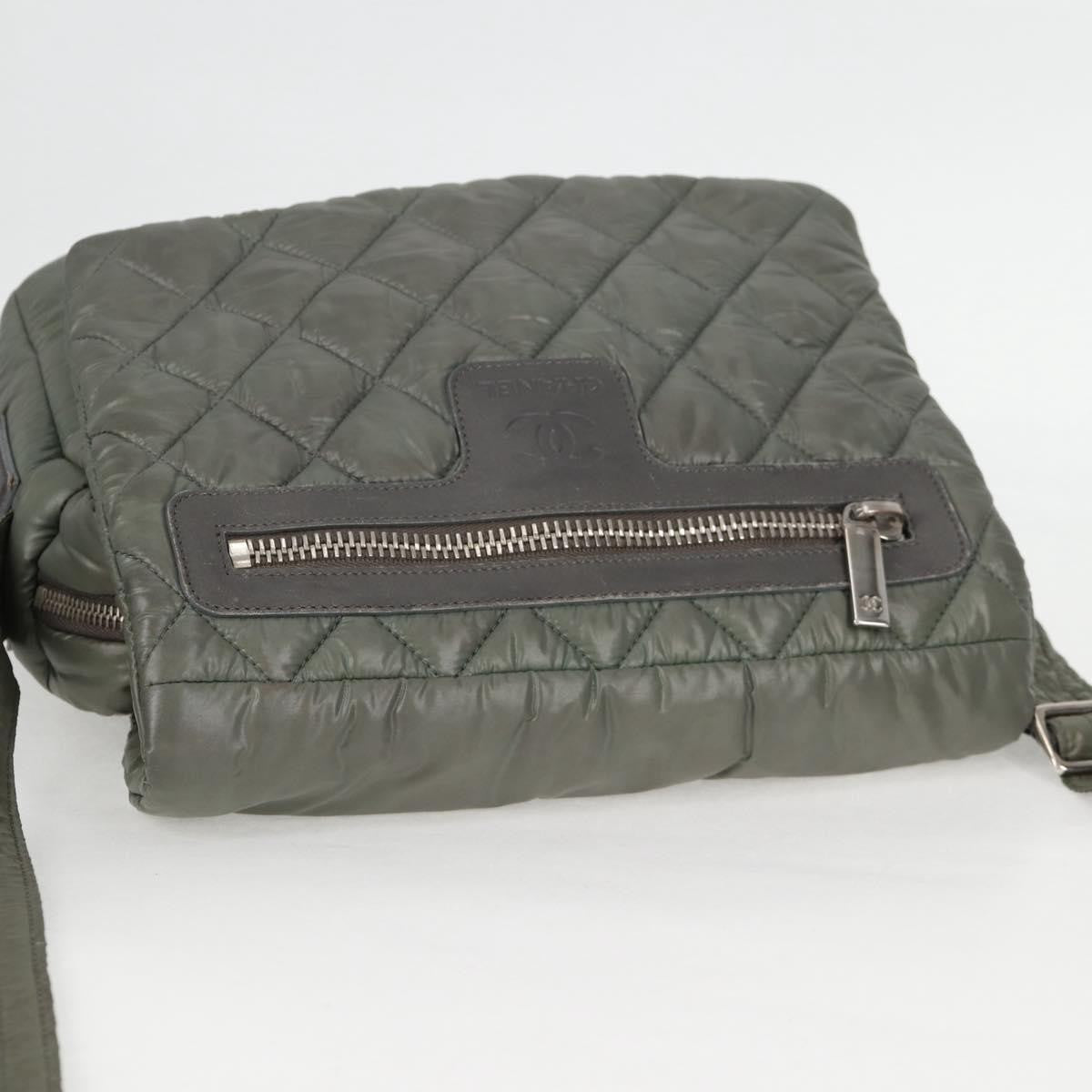 Chanel Coco Cocoon Messenger Bag Quilted Nylon, KHAKI, NYLON, Crossbody bag