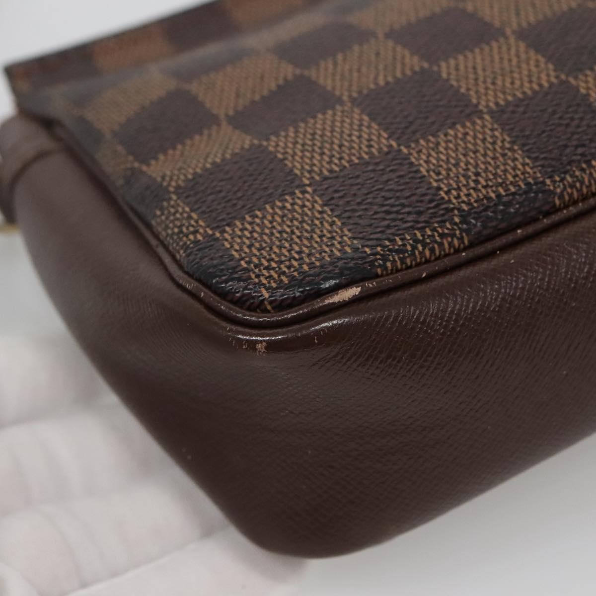 Louis Vuitton Trousse Make Up Bag Damier, BROWN, CANVAS, Clutche & pouche