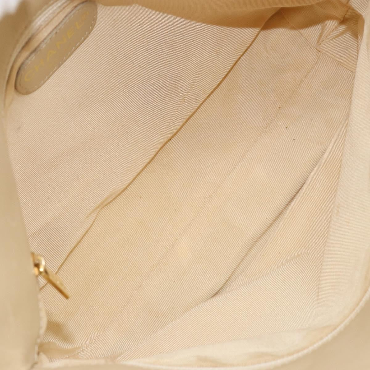 Chanel Vintage CC Logo Tote Leather, BEIGE, LEATHER, Tote bag