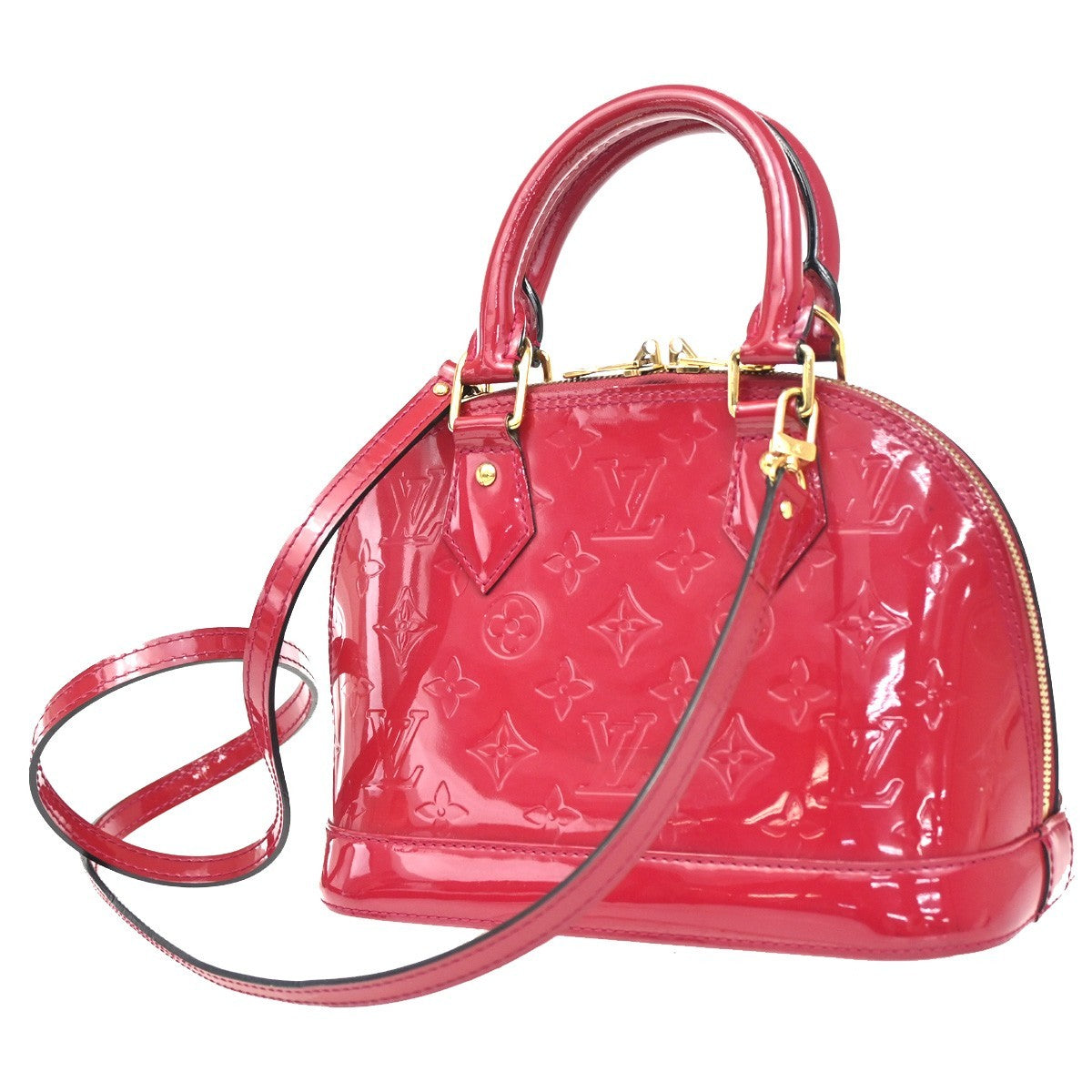 Louis Vuitton Alma Handbag Monogram Vernis, PINK, PATENT_LEATHER, Handbag