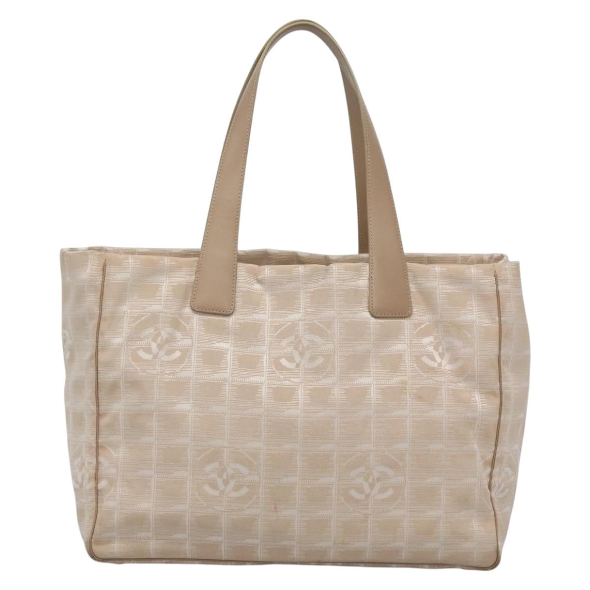 Chanel Travel Line Tote Nylon, BEIGE, NYLON, Tote bag