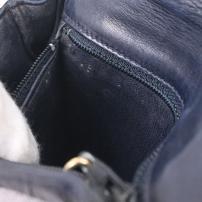 Chanel Vintage Flap Waist Bag Leather, NAVY, LEATHER, Clutche & pouche