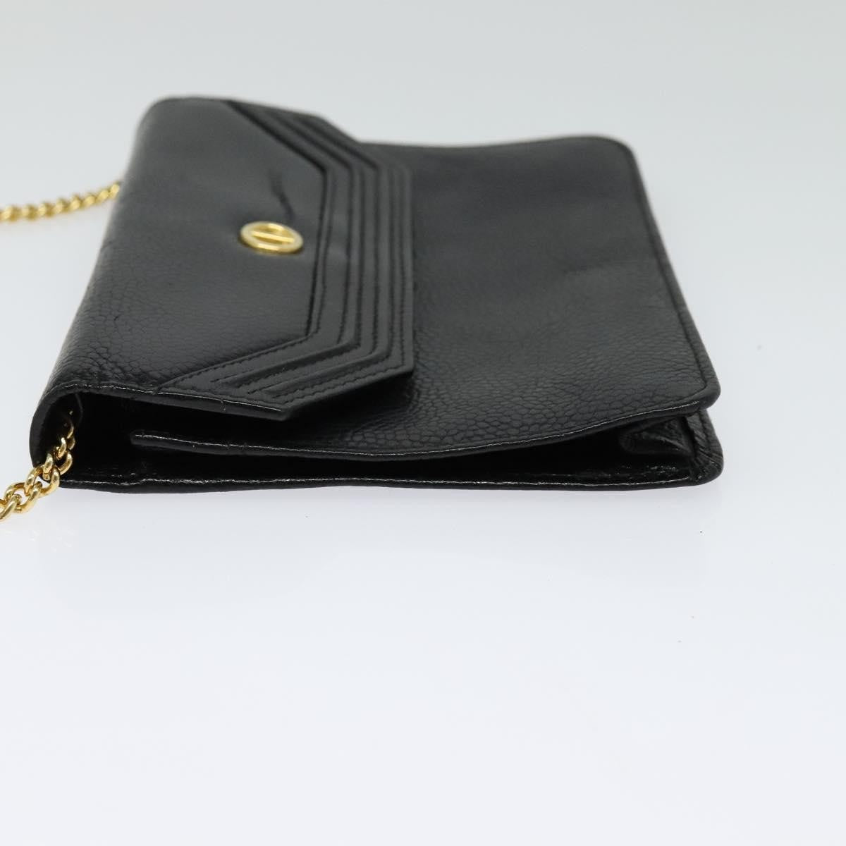 Christian Dior Vintage Chain Flap Shoulder Bag Leather, BLACK, LEATHER, Shoulder bag