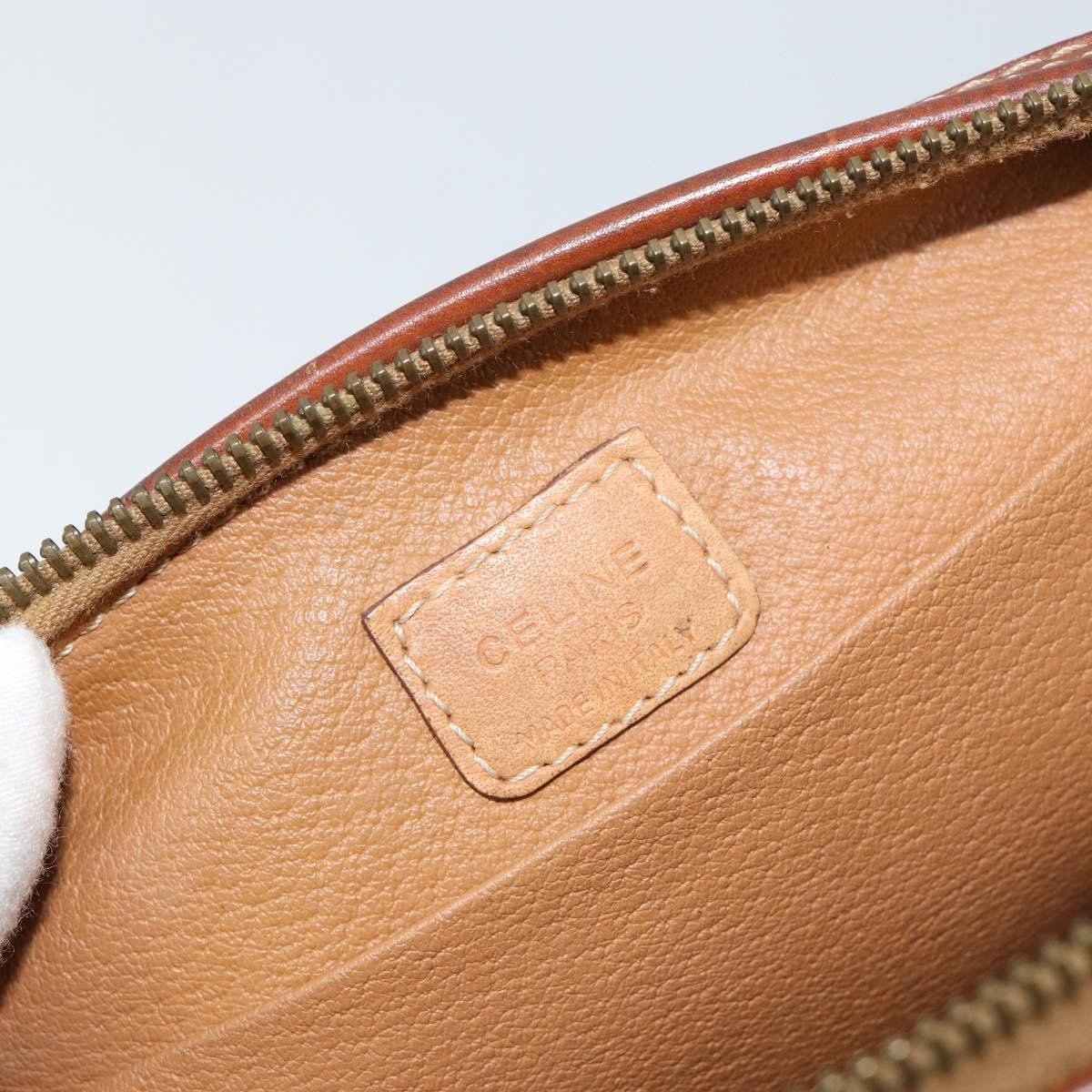Celine Macadam Pochette Canvas and Leather, BROWN, CANVAS, Clutche & pouche