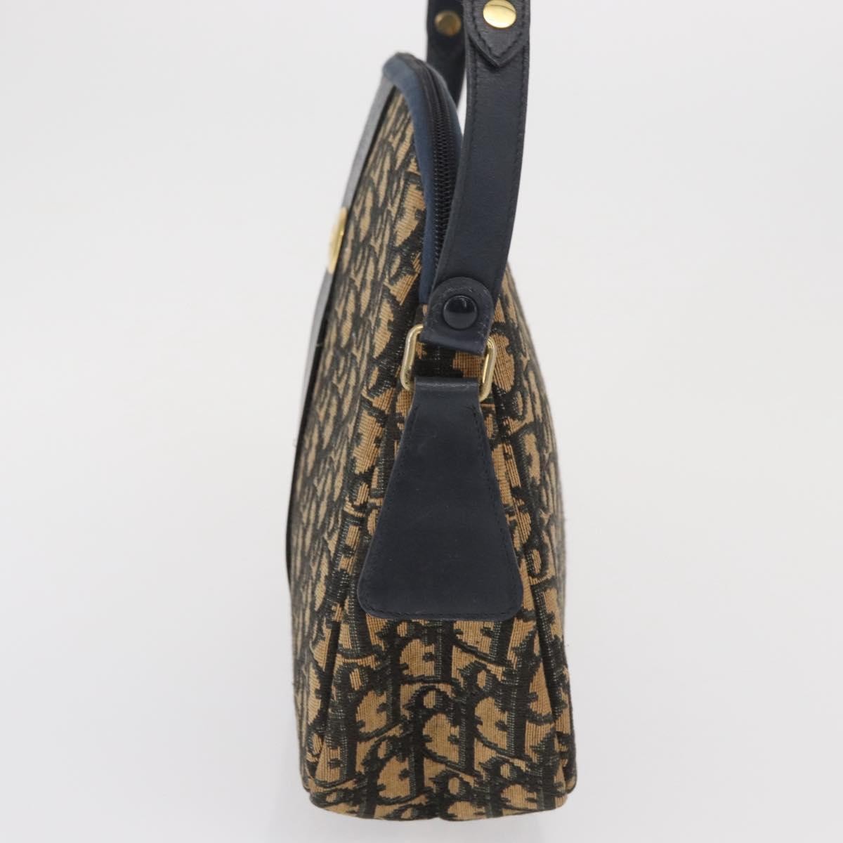 Christian Dior Vintage CD Trotter Handbag Canvas, NAVY, CANVAS, Handbag