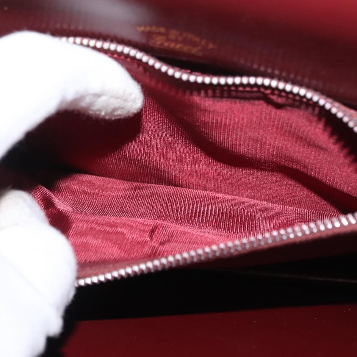 Gucci Vintage Handbag Leather, BURGUNDY, LEATHER, Handbag
