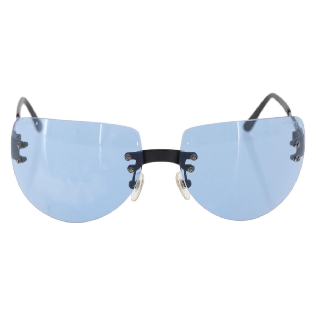Chanel Logo CC Sunglasses Metal, BLUE, METAL, Sunglasse