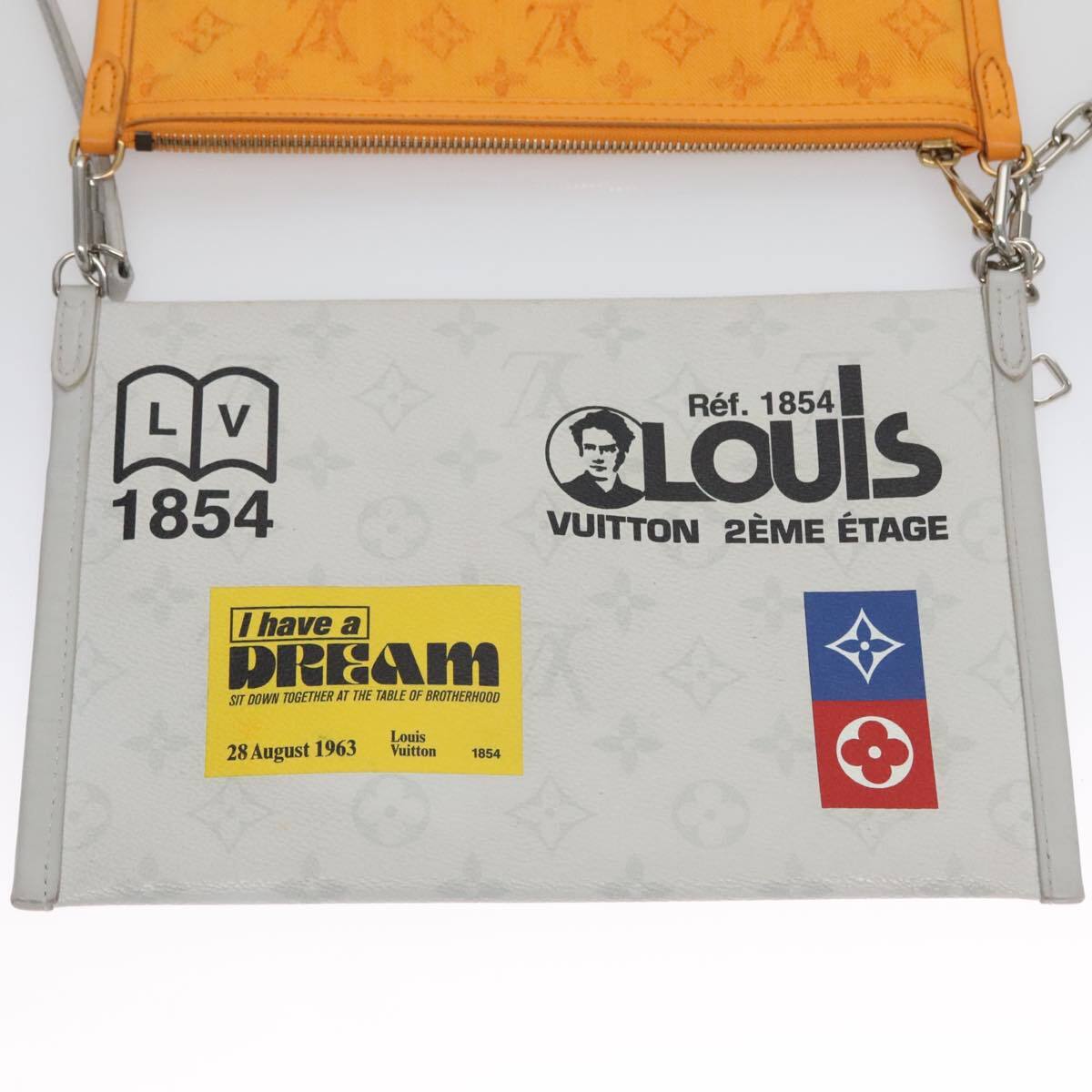 Louis Vuitton Double Flat Messenger Bag Limited Edition Logo Story Monogram Canvas and Denim, MULTICOLOUR, CANVAS, Shoulder bag