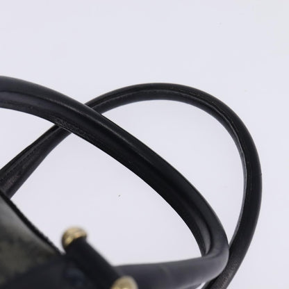 Celine Vintage Boston Bag Macadam Coated Canvas, NAVY, CANVAS, Handbag