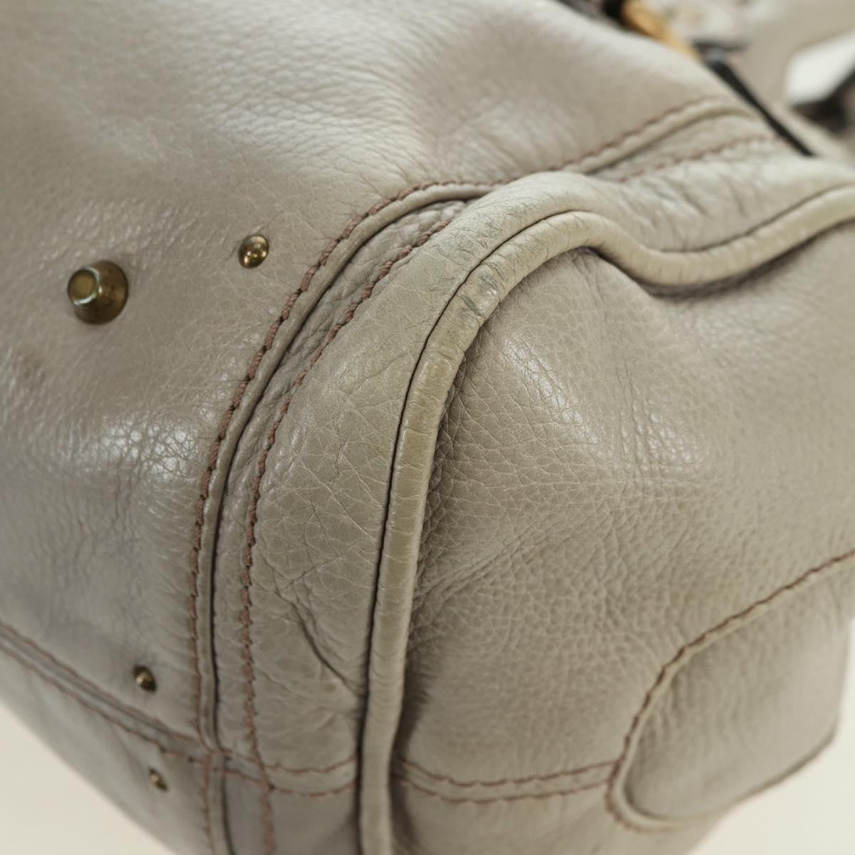 Chloe Paddington Lock Handbag Leather, Beige, Leather, Handbag