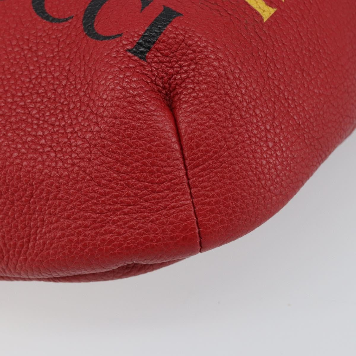 Gucci Logo Belt Bag Printed Leather, RED, LEATHER, Shoulder bag