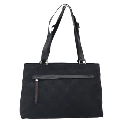 Salvatore Ferragamo Gancini Tote Nylon, BLACK, NYLON, Tote bag