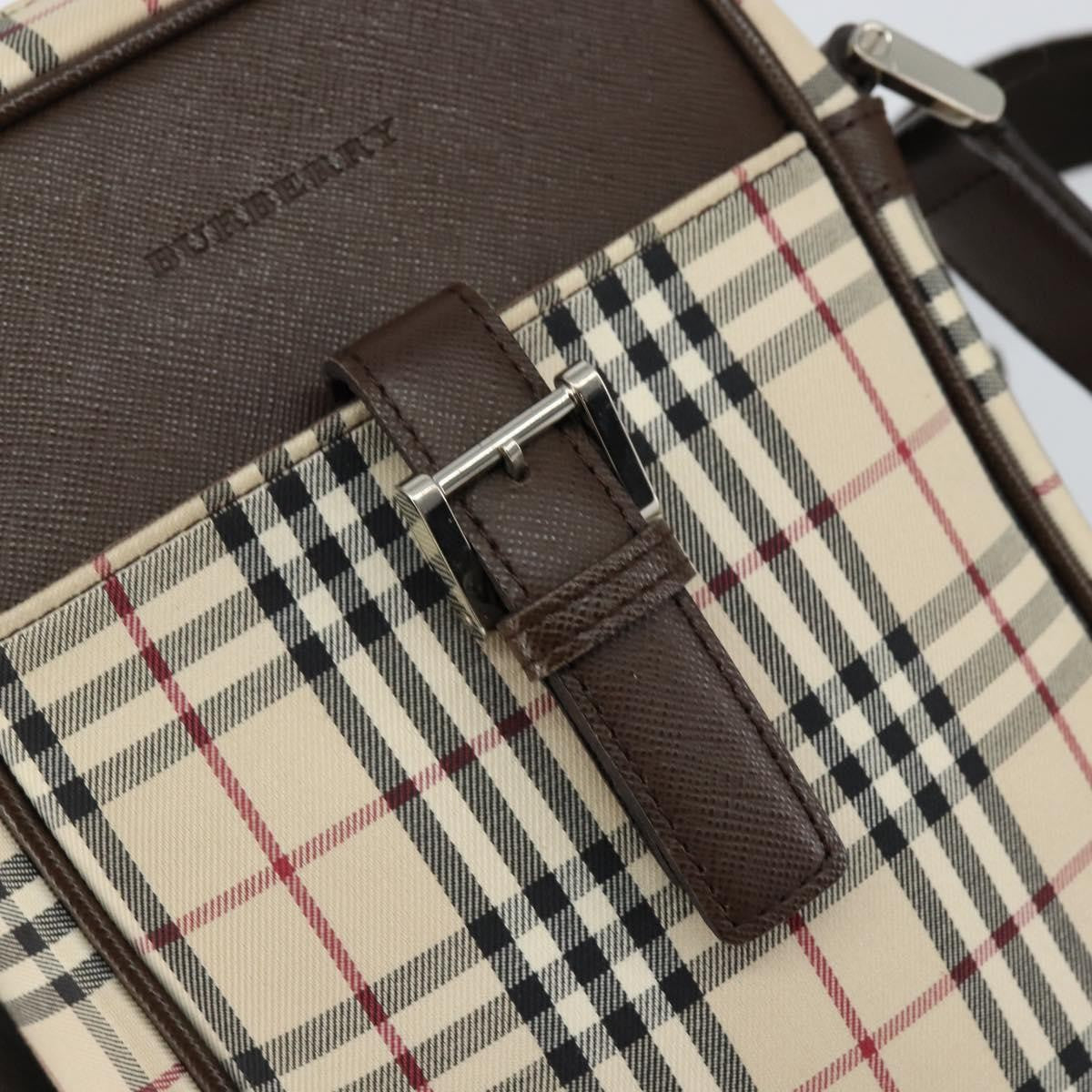 Burberry Nova check Shoulder bag Canvas and Leather, BEIGE, CANVAS, Shoulder bag