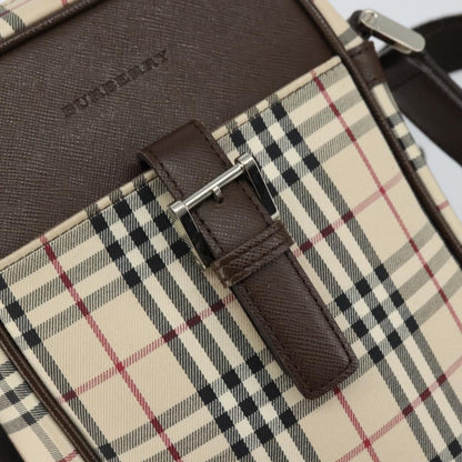 Burberry Nova check Shoulder bag Canvas and Leather, BEIGE, CANVAS, Shoulder bag