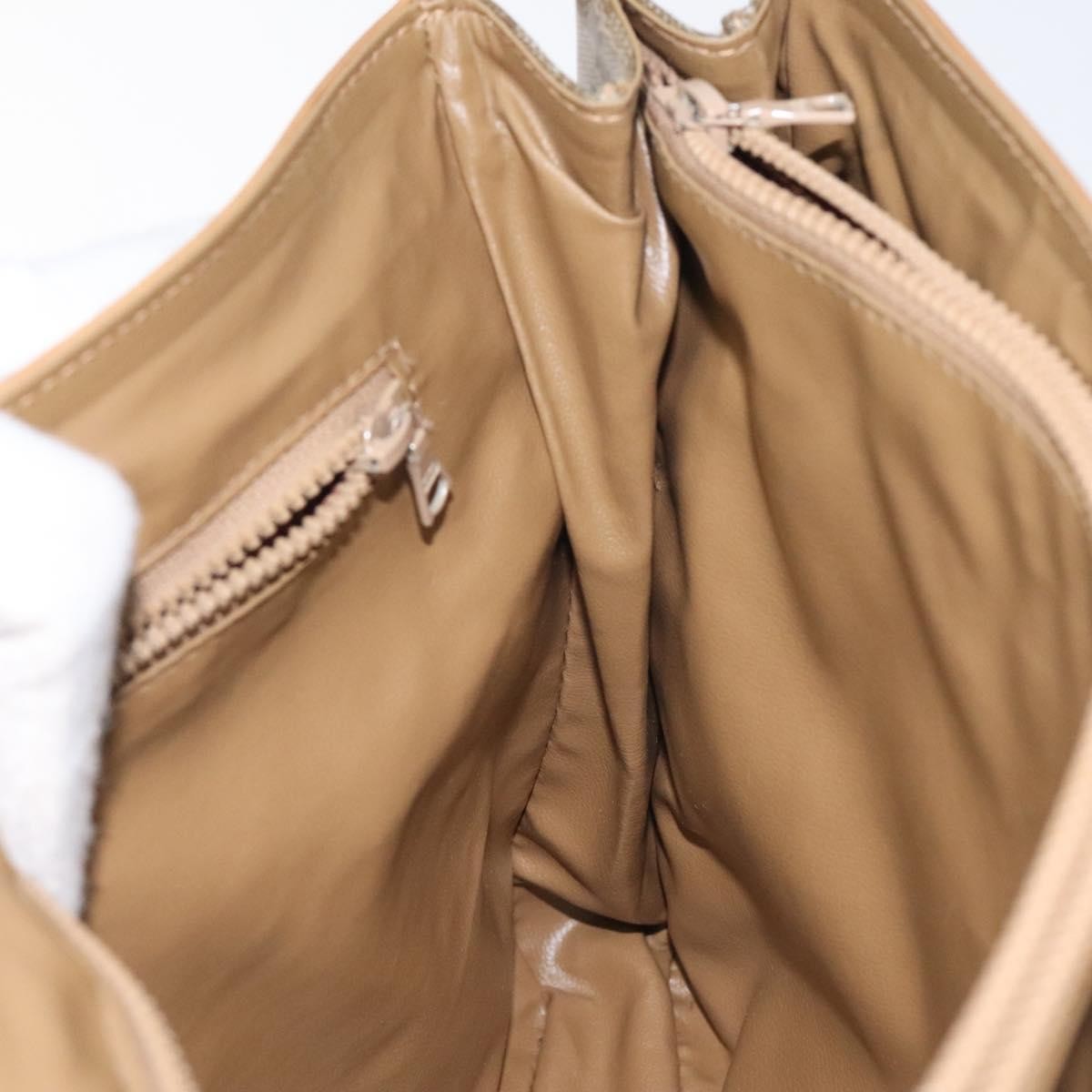 Celine Vintage Macadam Handbag Canvas and Leather, Beige, Canvas, Handbag