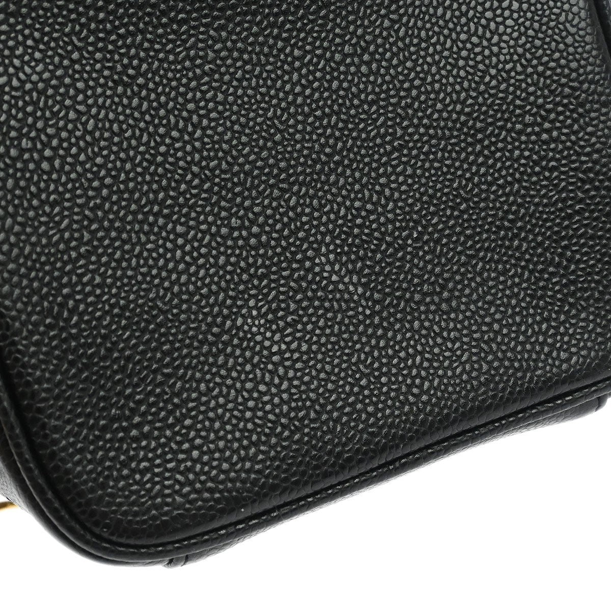 Chanel Vintage Timeless Cosmetic Case Caviar, BLACK, LEATHER, Clutche & pouche