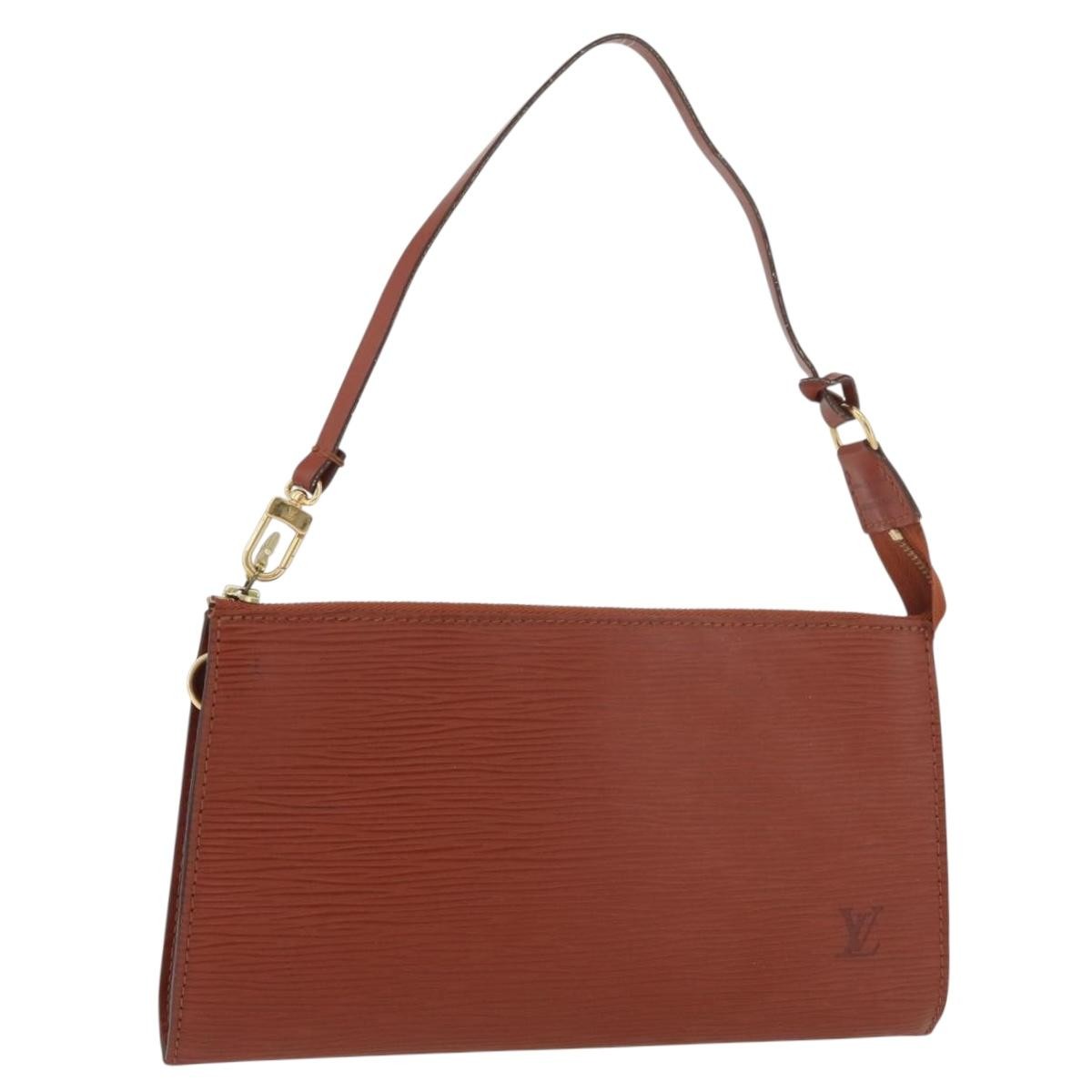 Louis Vuitton Pochette Accessoires Epi Leather, Brown, Leather, Clutch
