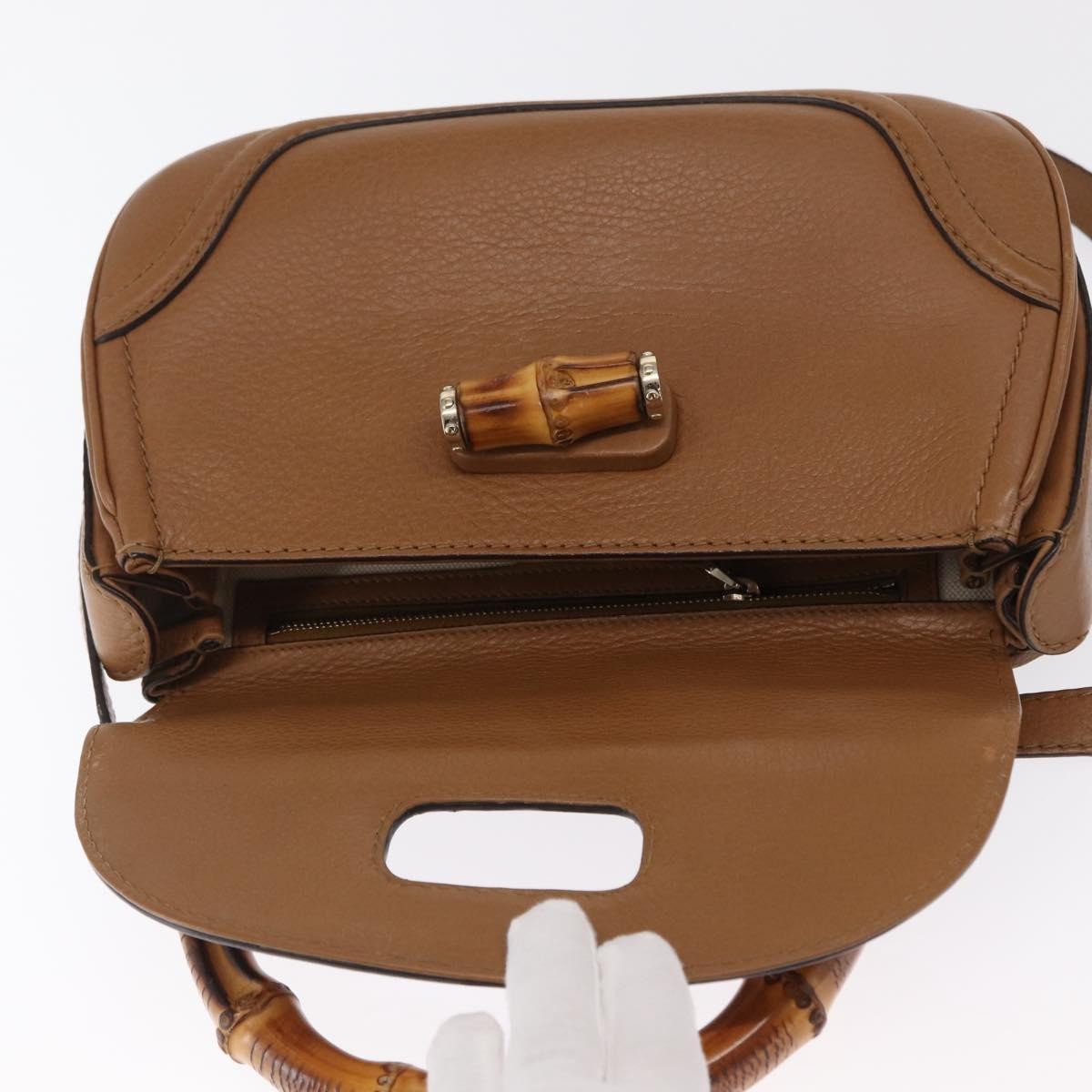 Gucci New Bamboo 1921 Top Handle Bag Leather, BROWN, LEATHER, Handbag