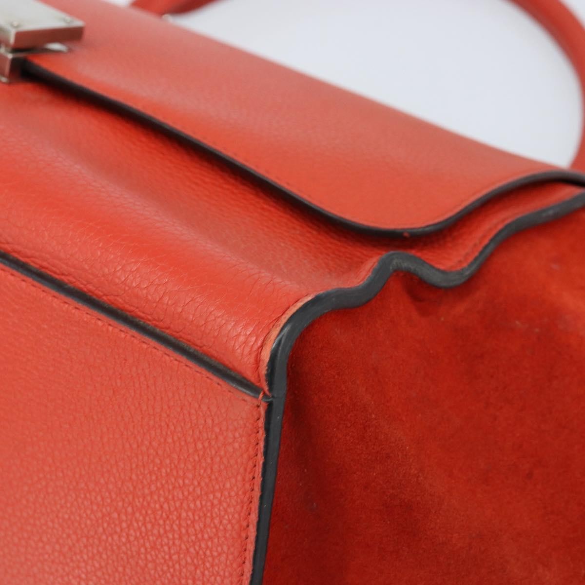 Celine Trapeze Bag Leather with Suede, Orange, Leather, Handbag