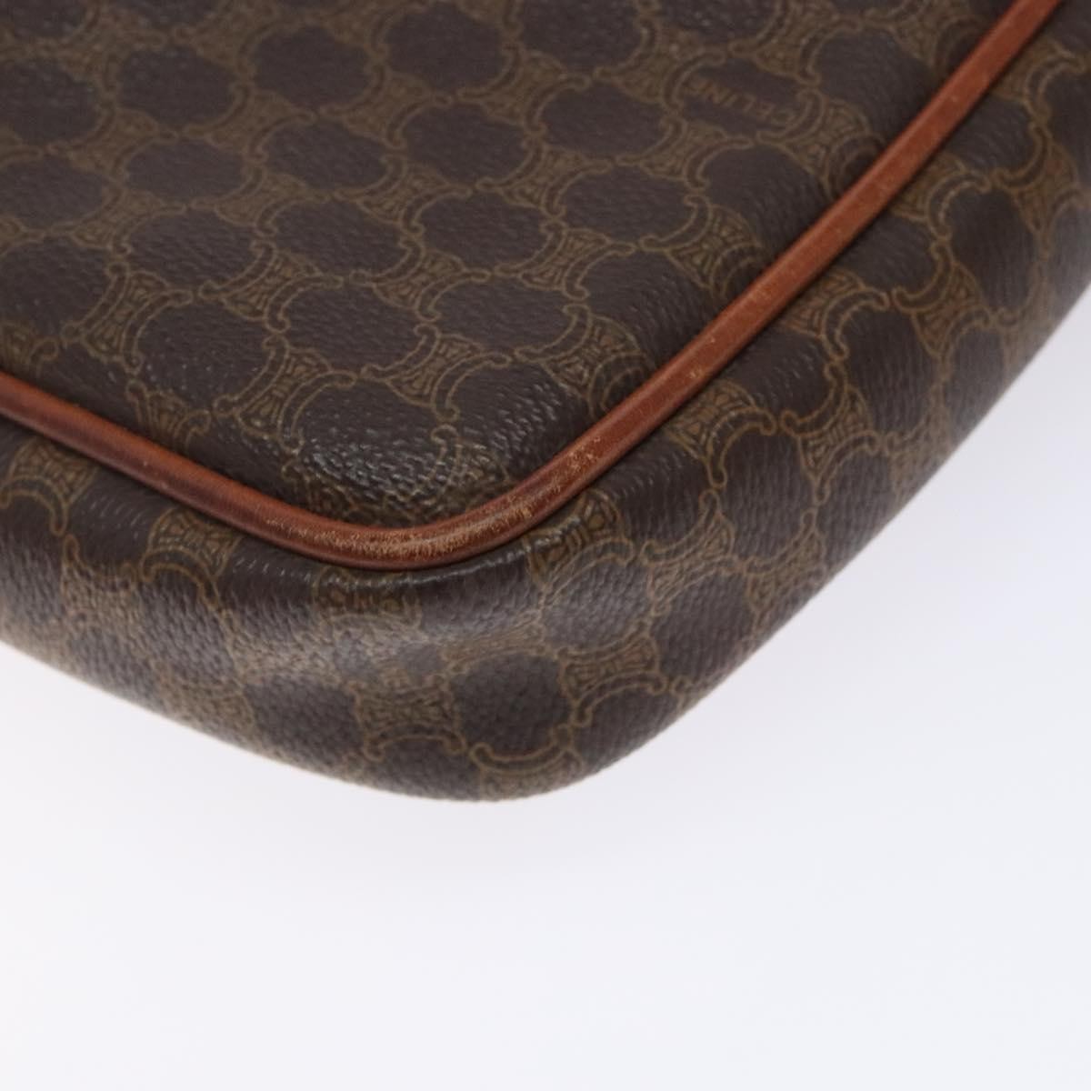 Celine Macadam Pochette Canvas and Leather, BROWN, CANVAS, Clutche & pouche